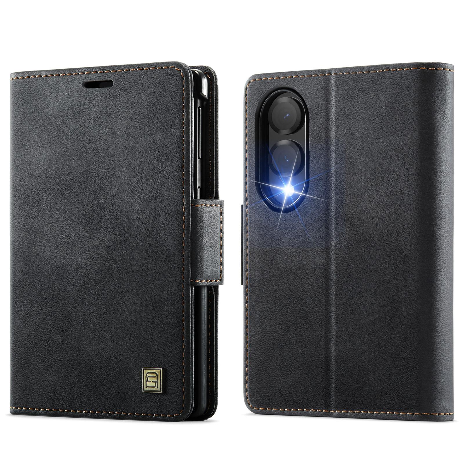 For Galaxy Z Fold8 5G AutSpace A11 Side Buckle MagSafe Magnetic RFID Phone Leather Case(Black) - Shopkiz.com