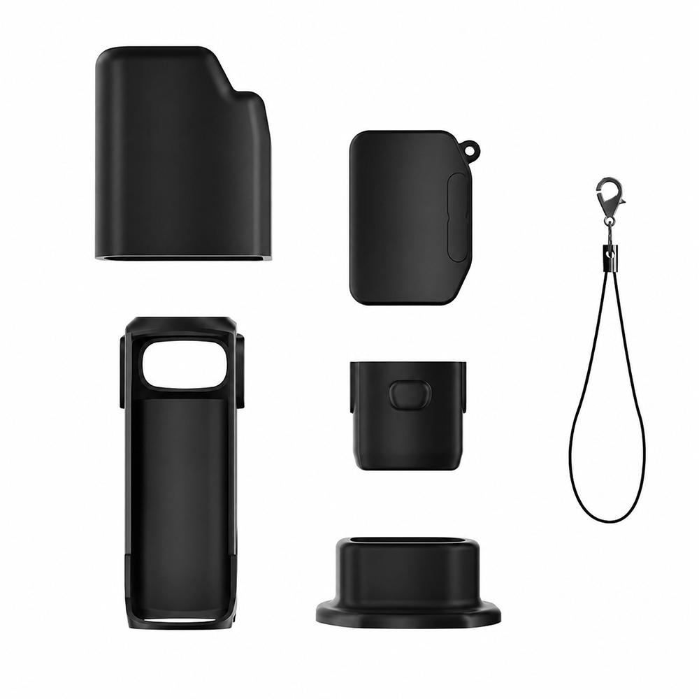 For Insta360 Luna Ultra 6-in-1 Silicone Protective Cover Kit with Anti-Loss Strap, Full-Body Camera Cover(Black) - Shopkiz.com