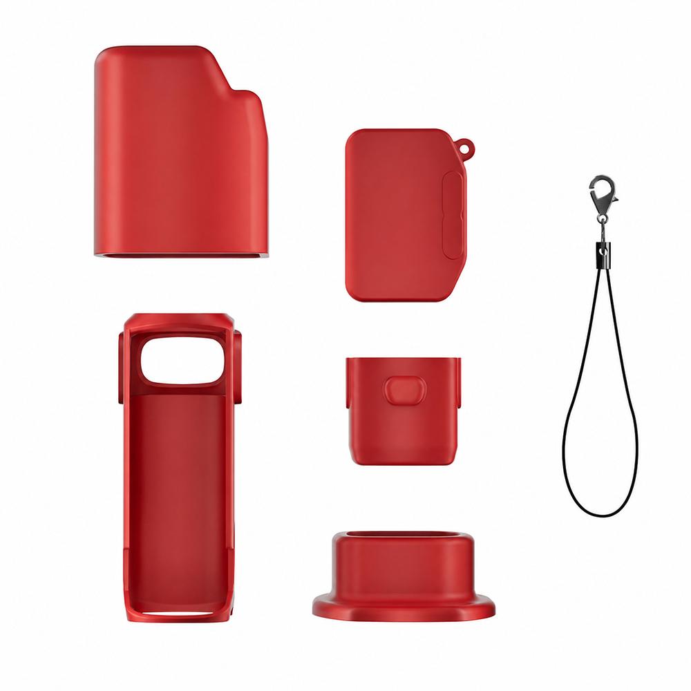 For Insta360 Luna Ultra 6-in-1 Silicone Protective Cover Kit with Anti-Loss Strap, Full-Body Camera Cover(Red) - Shopkiz.com