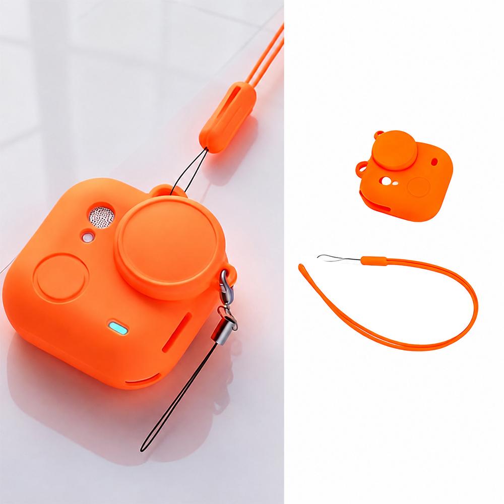 For Insta360 Go Ultra Silicone Protective Full-Body Camera Cover with Neck Strap and Lens Anti-Loss Strap(Orange) - Shopkiz.com