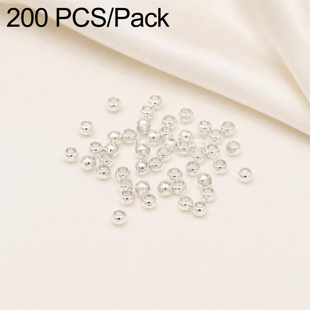 200 PCS/Pack Tarnish-Resistant Eco Copper Crimp Stopper Beads for DIY Jewelry Making, Size:1.5mm Stopper Hole 0.8mm(Thick Silver) - Shopkiz.com