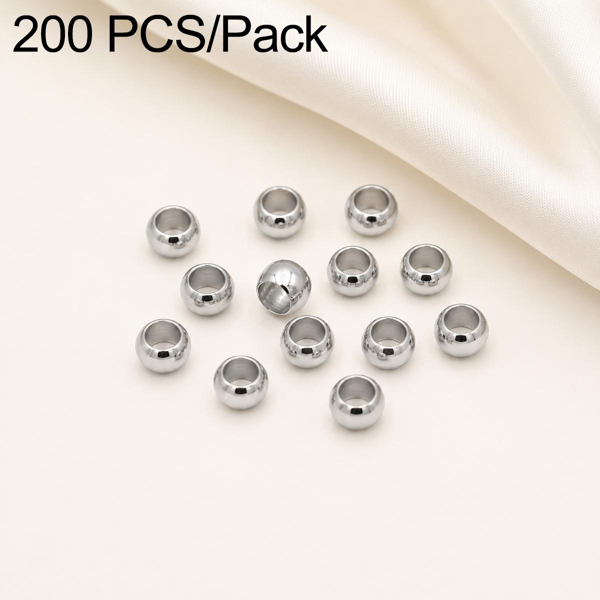 200 PCS/Pack Tarnish-Resistant Eco Copper Crimp Stopper Beads for DIY Jewelry Making, Size:2mm Stopper Hole 1mm(White Gold) - Shopkiz.com