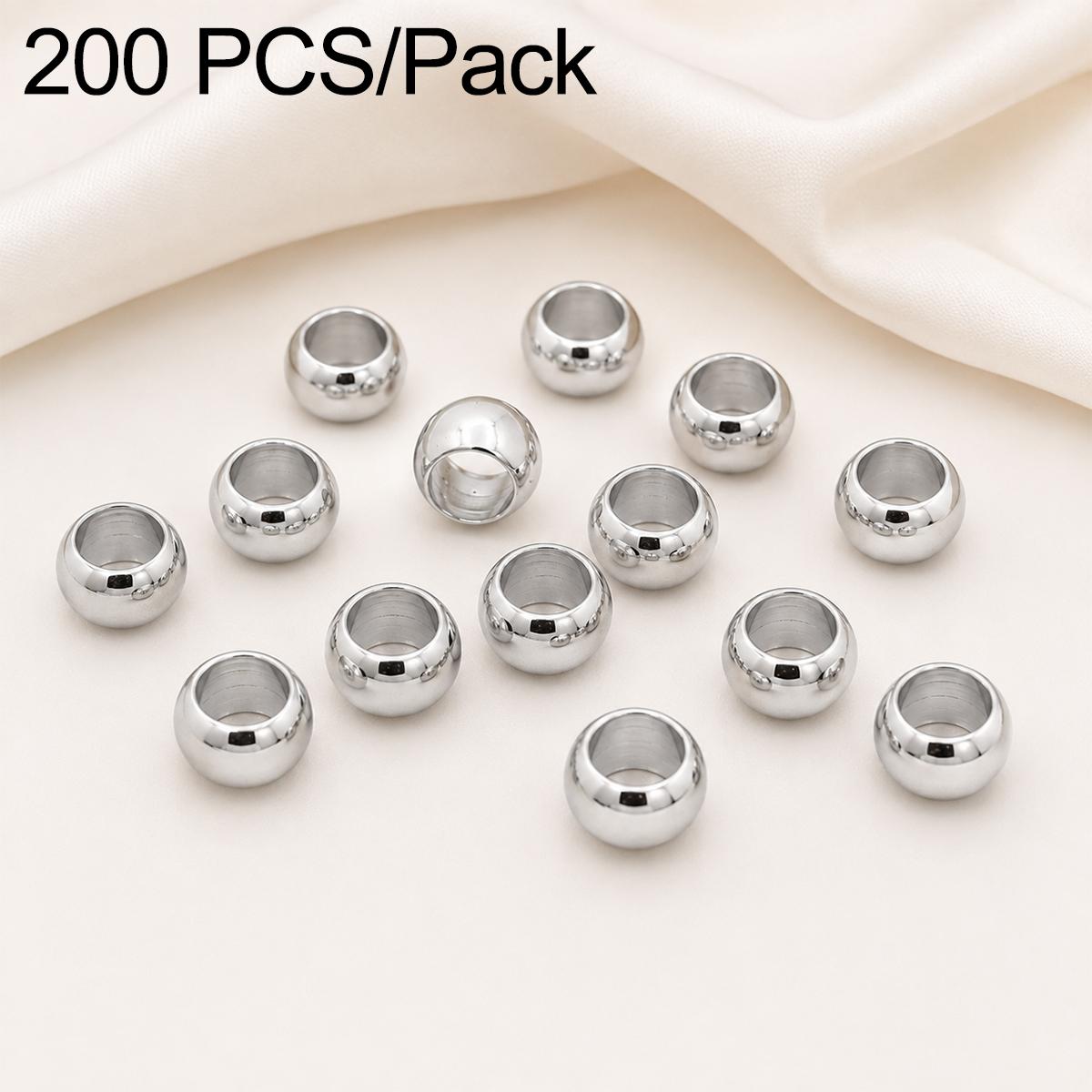 200 PCS/Pack Tarnish-Resistant Eco Copper Crimp Stopper Beads for DIY Jewelry Making, Size:2.5mm Stopper Hole 1.5mm(White Gold) - Shopkiz.com