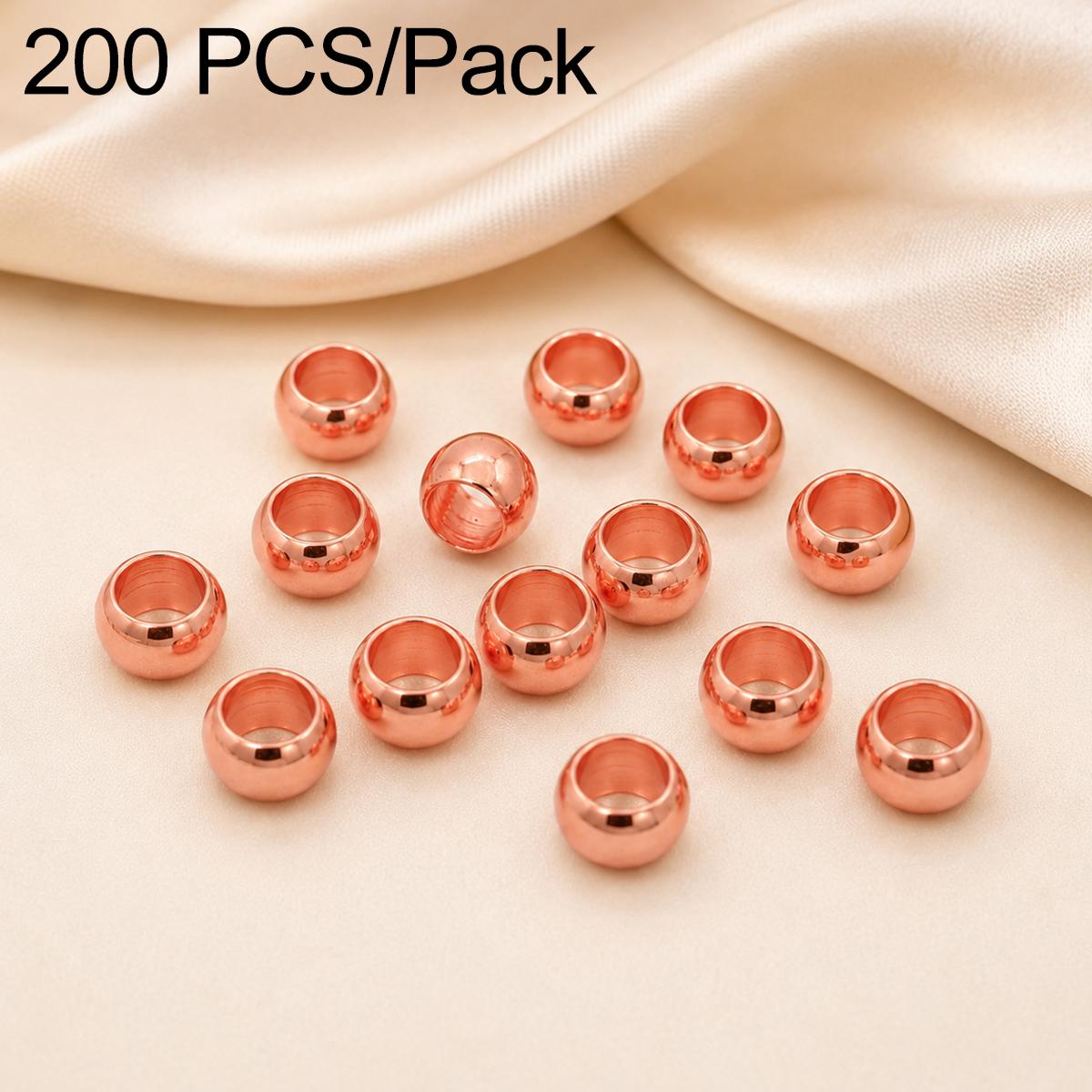 200 PCS/Pack Tarnish-Resistant Eco Copper Crimp Stopper Beads for DIY Jewelry Making, Size:3mm Stopper Hole 1.7mm(Rose Gold) - Shopkiz.com