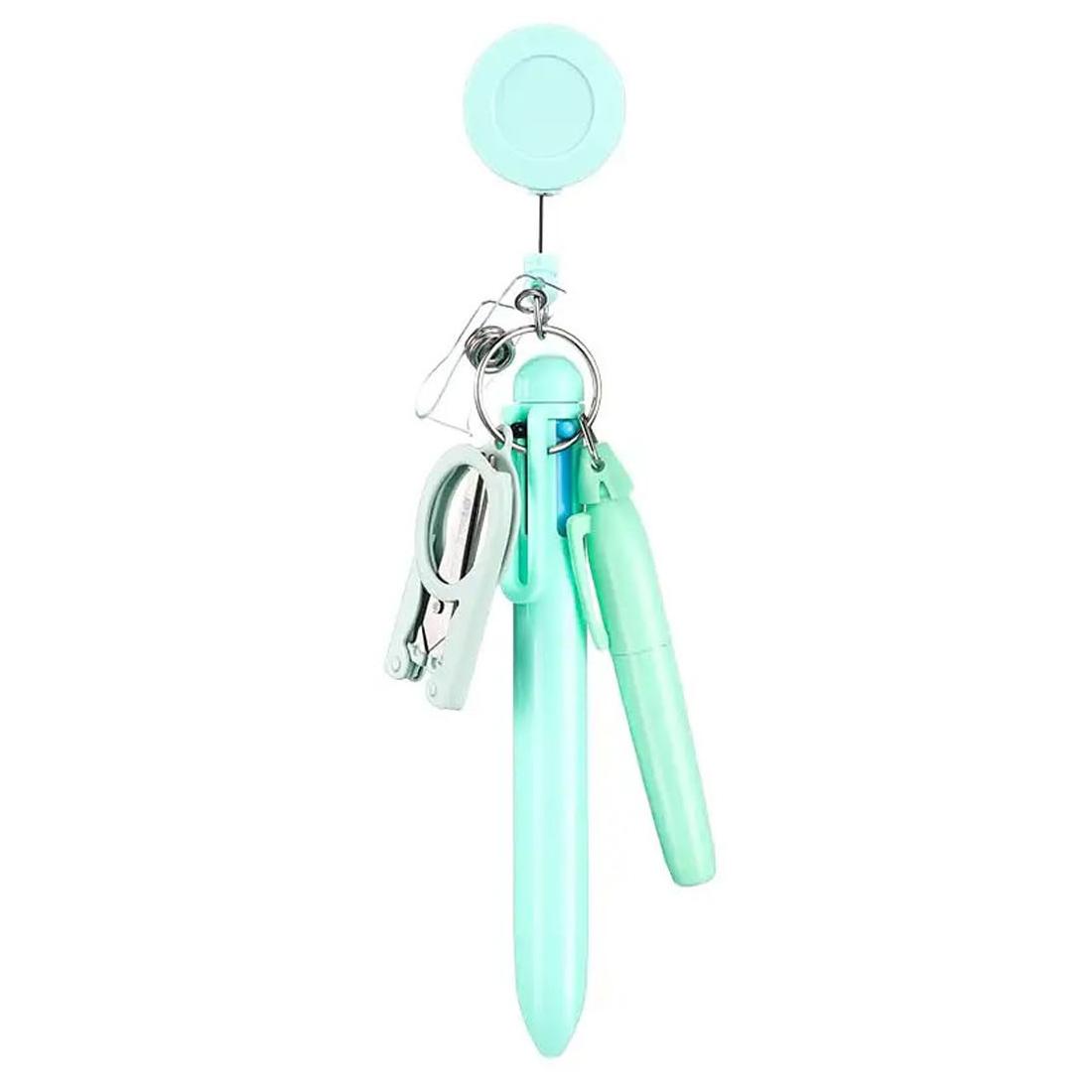Macaron-style Nurse Pen Set with Retractable Badge Reel(Green) - Shopkiz.com