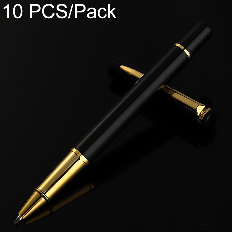 10PCS/Pack Metal Bullet-Tip Ballpoint Pen Minimalist Business Metal Pen, Specification:0.5mm(Matte Black with Gold Clip) - Shopkiz.com