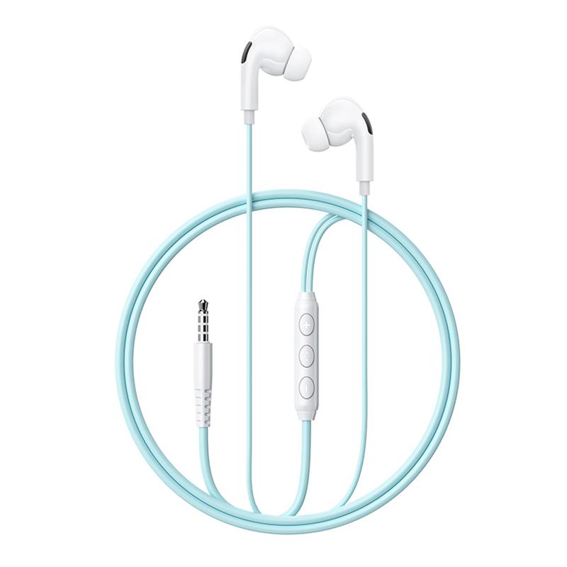 WK YB13 Macaron Series 1.2m Wired Earphones for Music & Calls, Plug:3.5mm(Blue) - Shopkiz.com