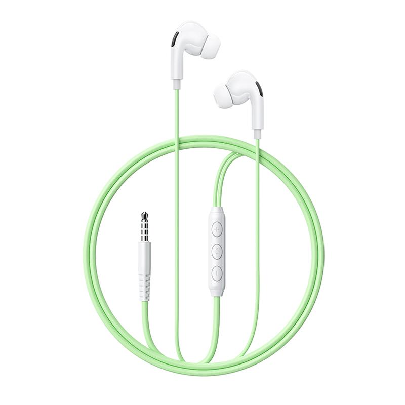 WK YB13 Macaron Series 1.2m Wired Earphones for Music & Calls, Plug:3.5mm(Green) - Shopkiz.com