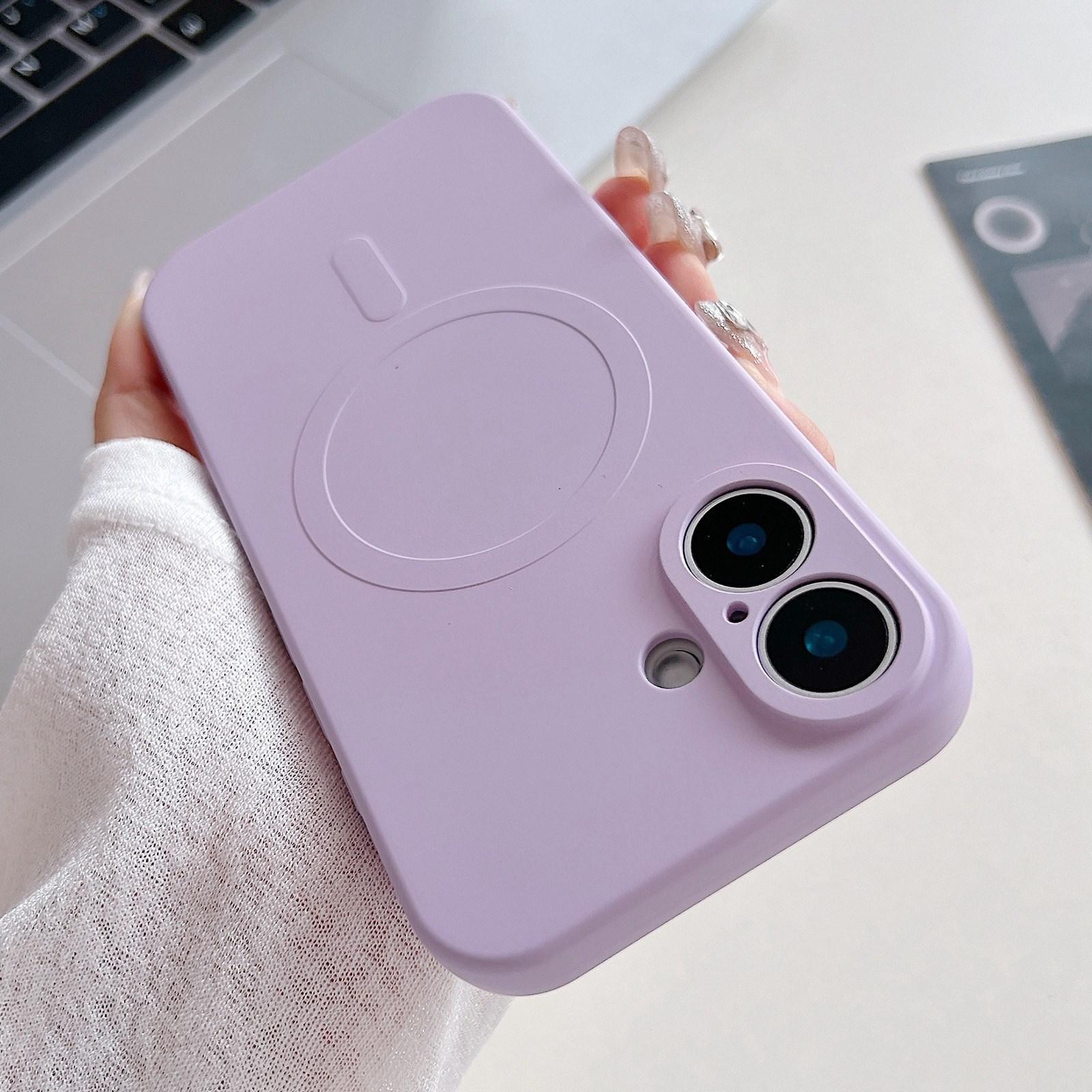 For iPhone 18 Solid Color Liquid Silicone MagSafe Magnetic Phone Case(Lilac) - Shopkiz.com