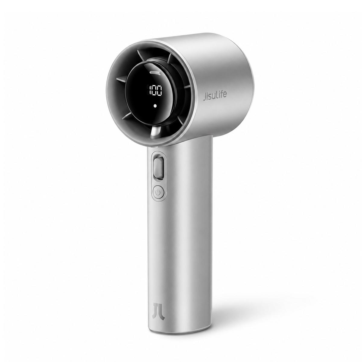 JisuLife Pro1S High-Speed Turbo Handheld Fan with Long Battery Life, Battery Capacity:5000mAh(Silver) - Shopkiz.com