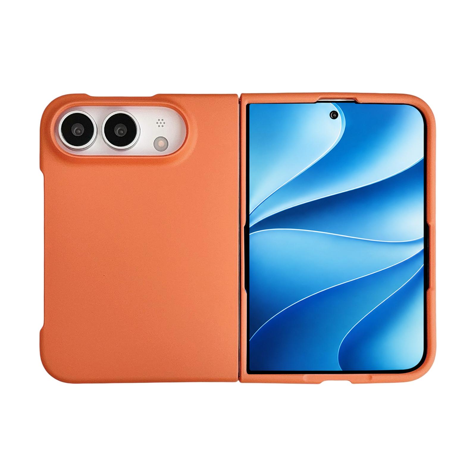 For iPhone Fold Skin Feel PC Phone Case(Orange) - Shopkiz.com