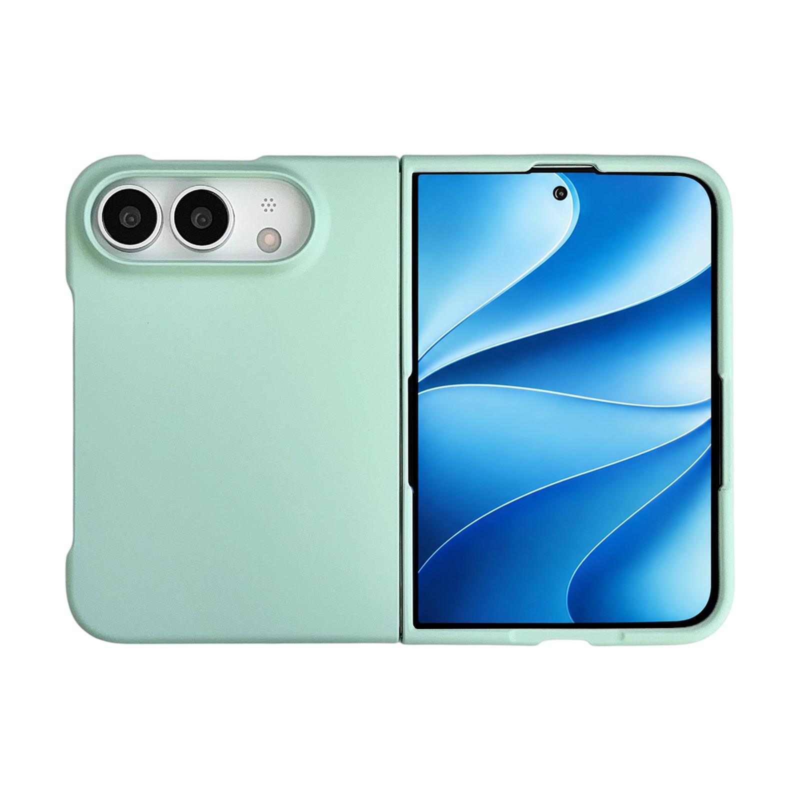For iPhone Fold Skin Feel PC Phone Case(Mint Green) - Shopkiz.com