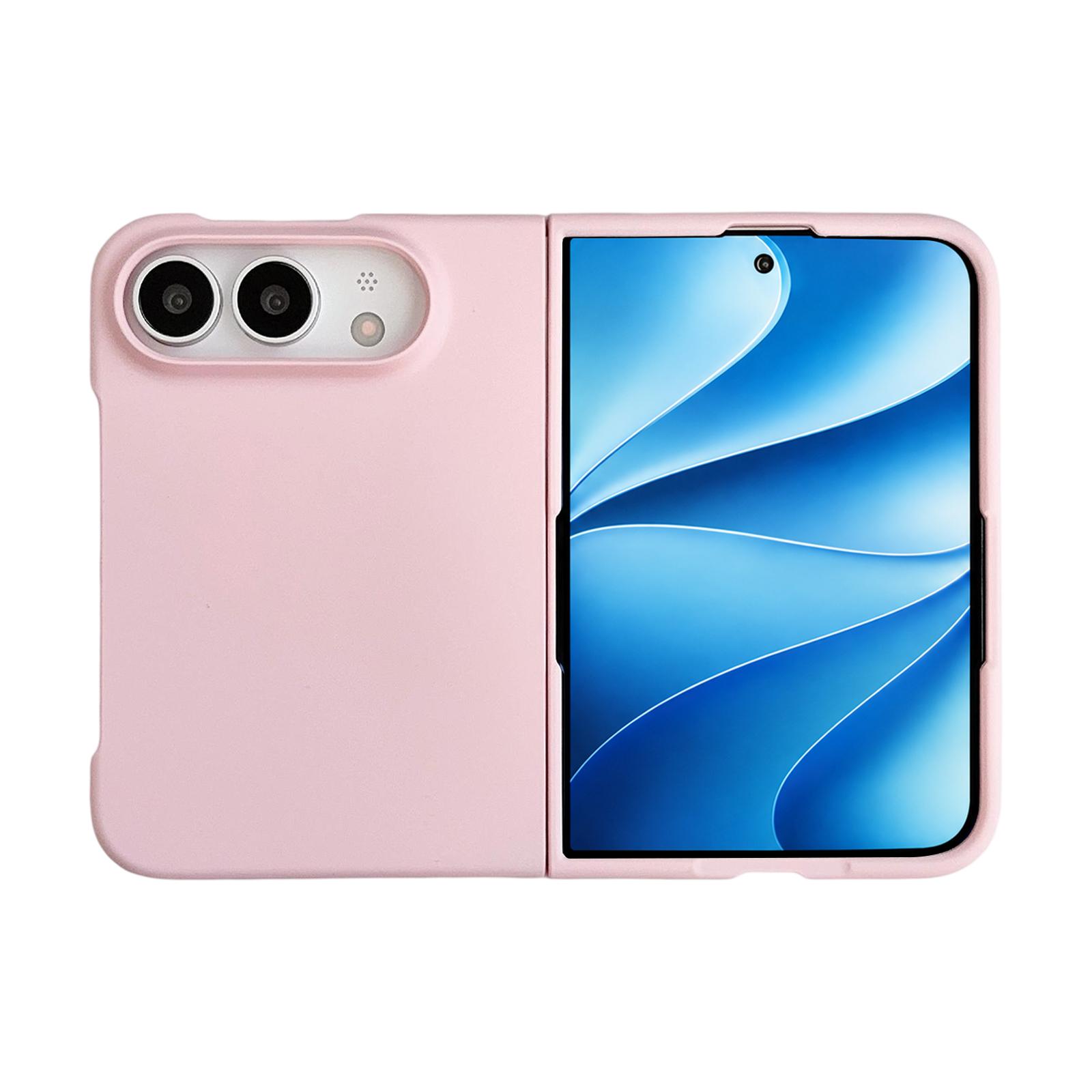 For iPhone Fold Skin Feel PC Phone Case(Pink) - Shopkiz.com