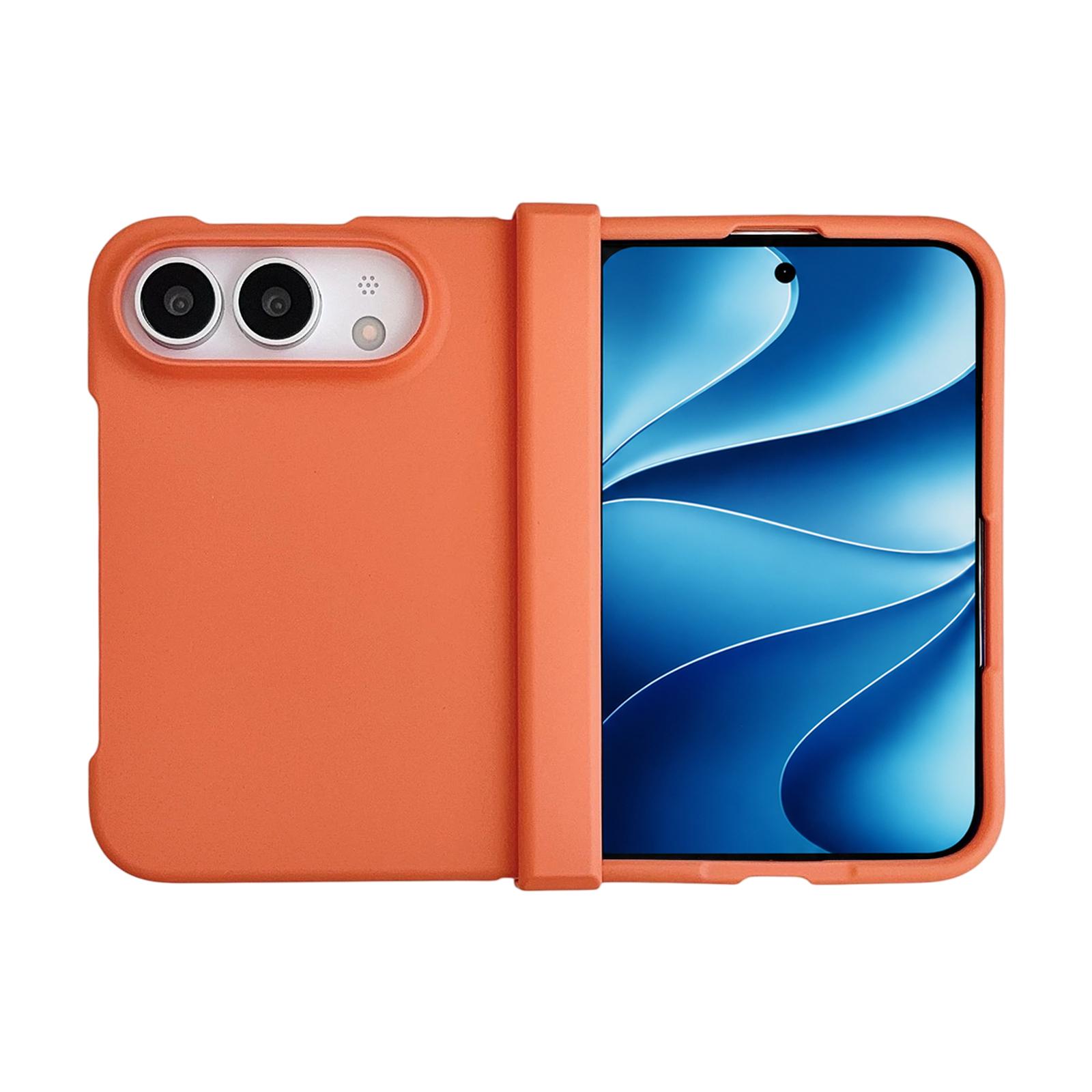 For iPhone Fold 3 in 1 Skin Feel PC Phone Case(Orange) - Shopkiz.com