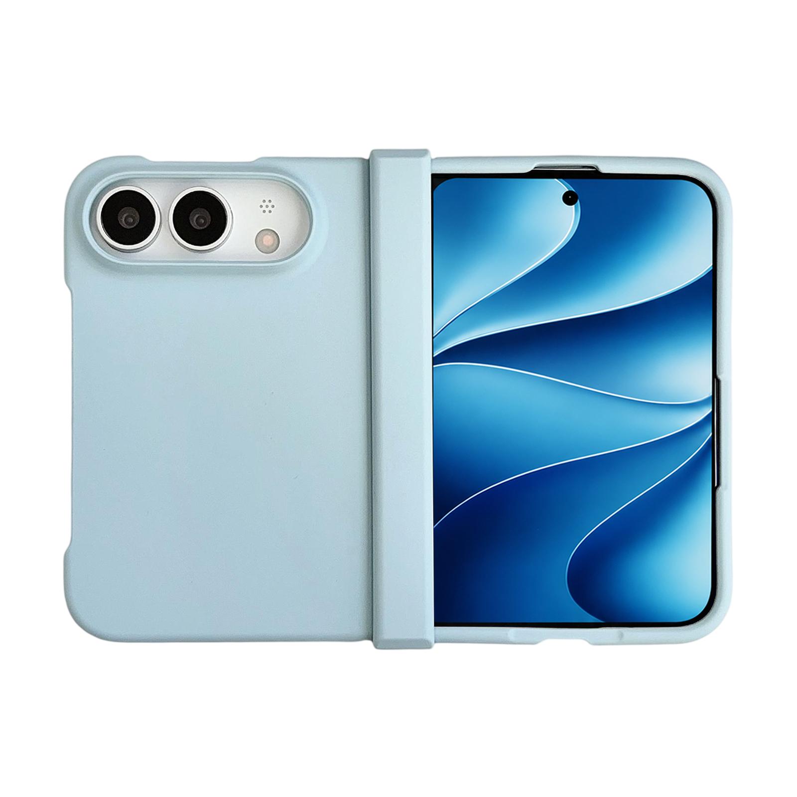 For iPhone Fold 3 in 1 Skin Feel PC Phone Case(Sky Blue) - Shopkiz.com