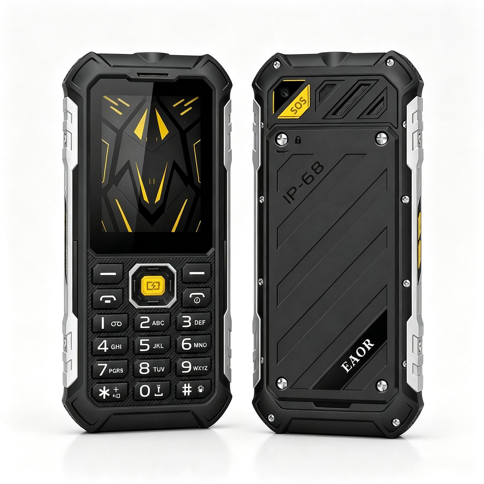 HP220Z IP68 Rugged Feature Phone 2.4-inch MTK6261D CPU Supports Dual SIM 4G, US Version(Black Grey)