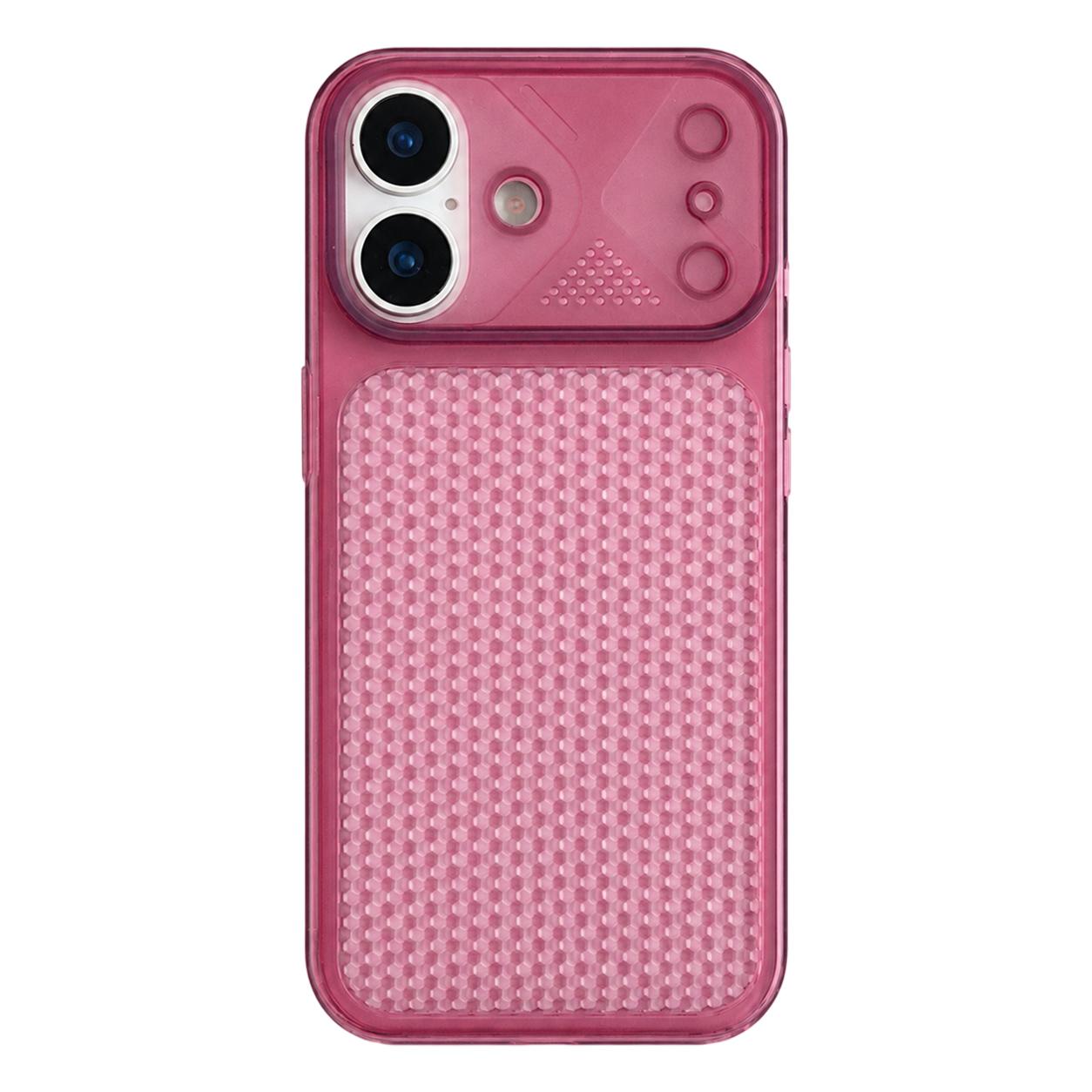 For iPhone 18 Mecha Style Heat Dissipation Mesh TPU Phone Case(Transparent Red) - Shopkiz.com