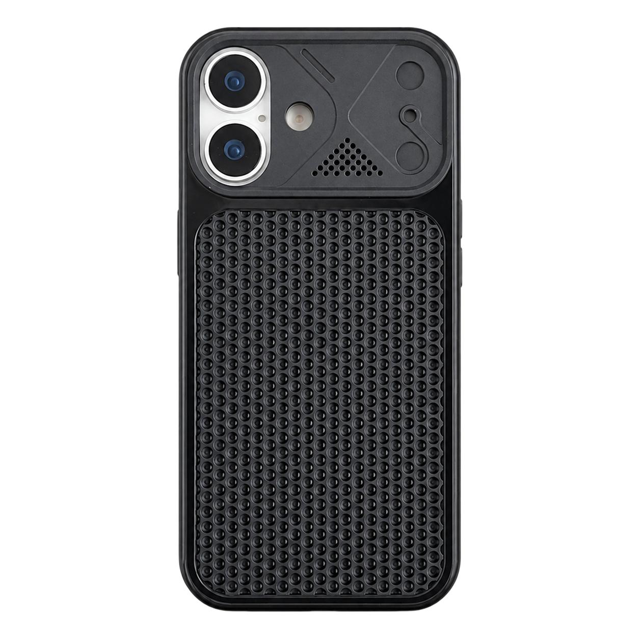 For iPhone 17 Mecha Style Heat Dissipation Mesh TPU Phone Case(Black) - Shopkiz.com
