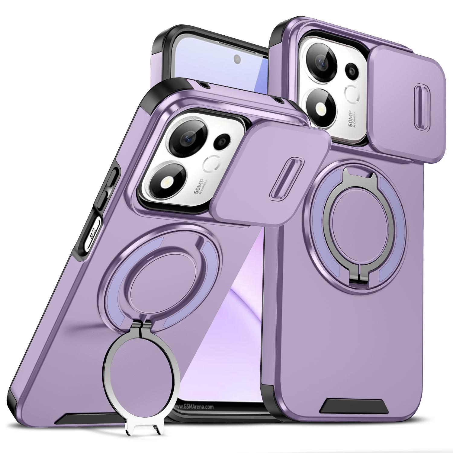 For Honor 600 Smart 5G Sliding Camshield Ring Holder Phone Case(Purple) - Shopkiz.com