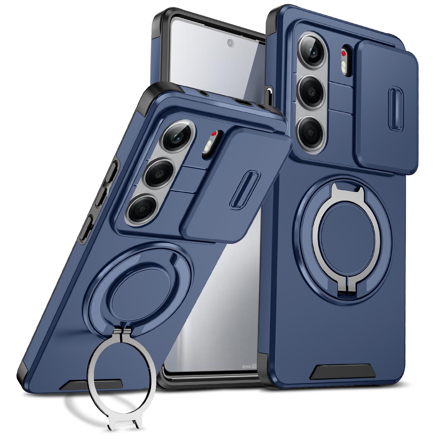 For Tecno Camon 40 Pro 4G Sliding Camshield Ring Holder Phone Case(Blue) - Shopkiz.com