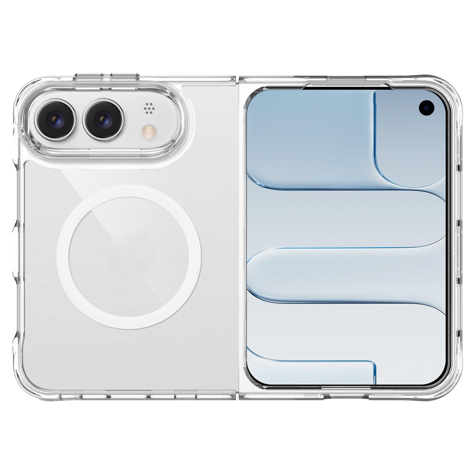 For iPhone Fold TPU + PC Hybrid 2.5mm Thick Shockproof Phone Case(Transparent) - Shopkiz.com