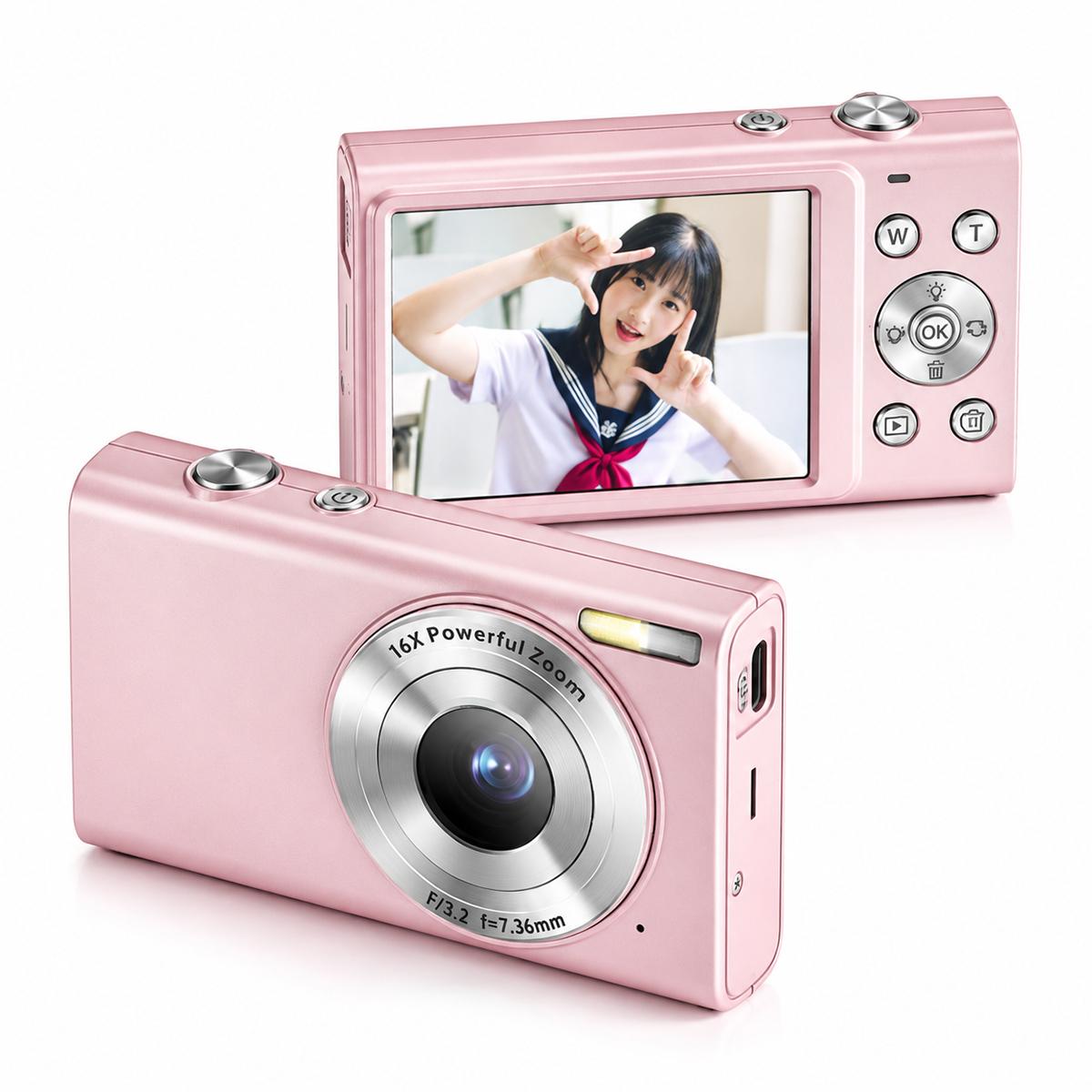 64MP Interpolated Pixels AF Autofocus 4K Digital Camera, Model:Pink - Shopkiz.com