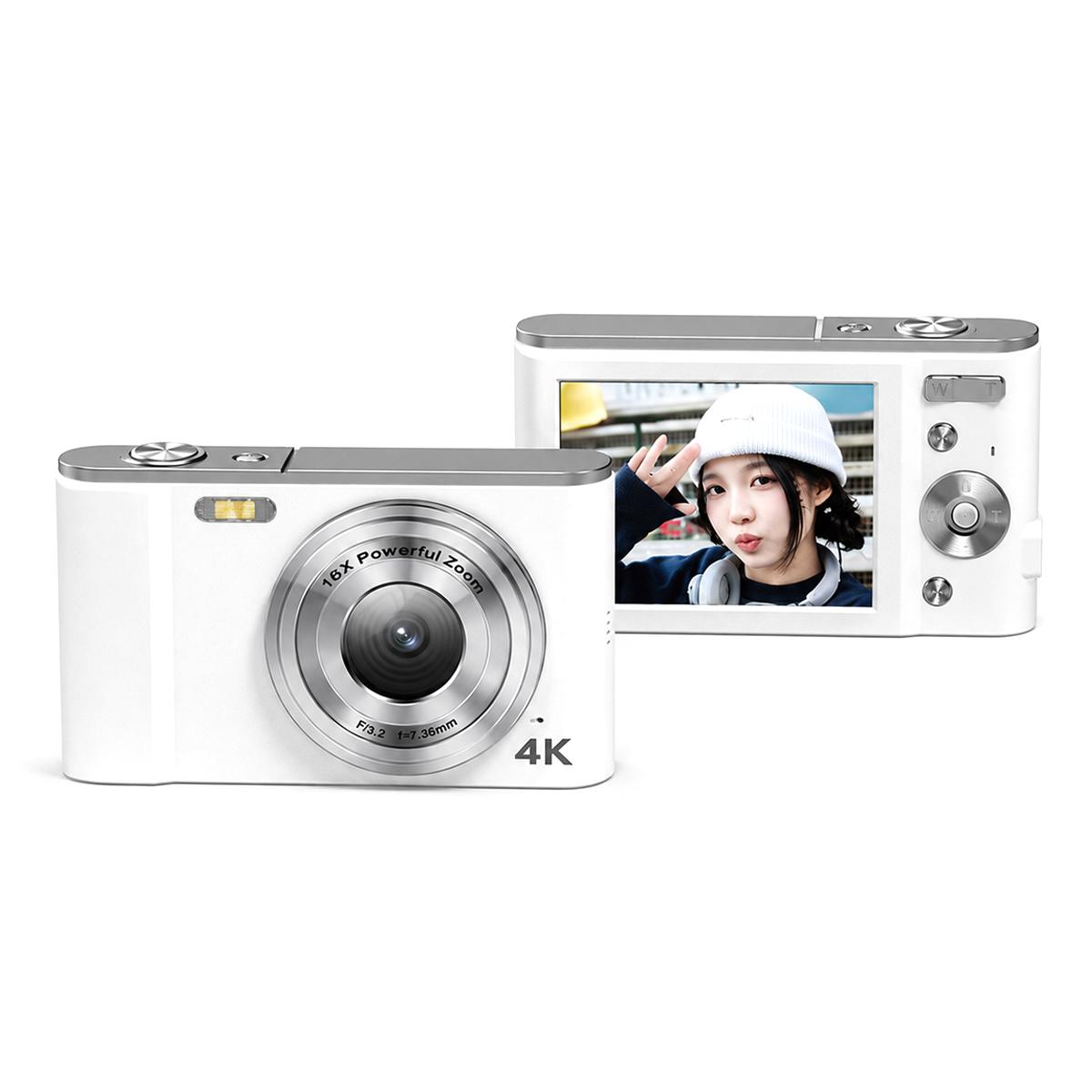 DC302 2.8 inch Screen Retro Digital HD Camera, Type:White + 32GB - Shopkiz.com