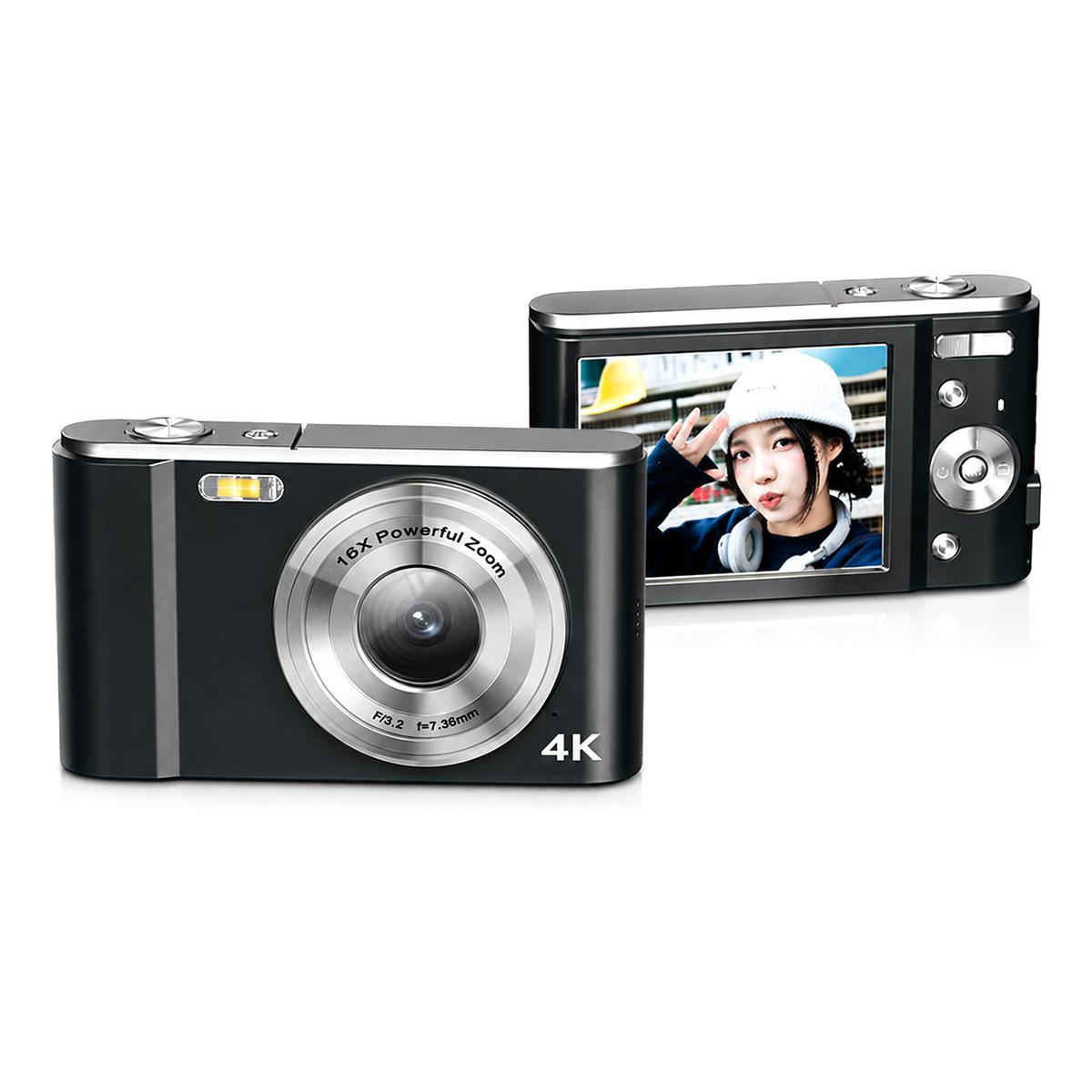 DC302 2.8 inch Screen Retro Digital HD Camera, Type:Black + 32GB - Shopkiz.com