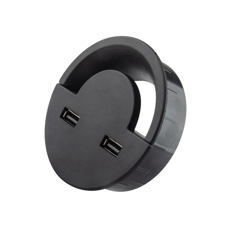 80mm Desktop Outlet USB Cable Wire Hole Cover Round Winder Holder - Shopkiz.com