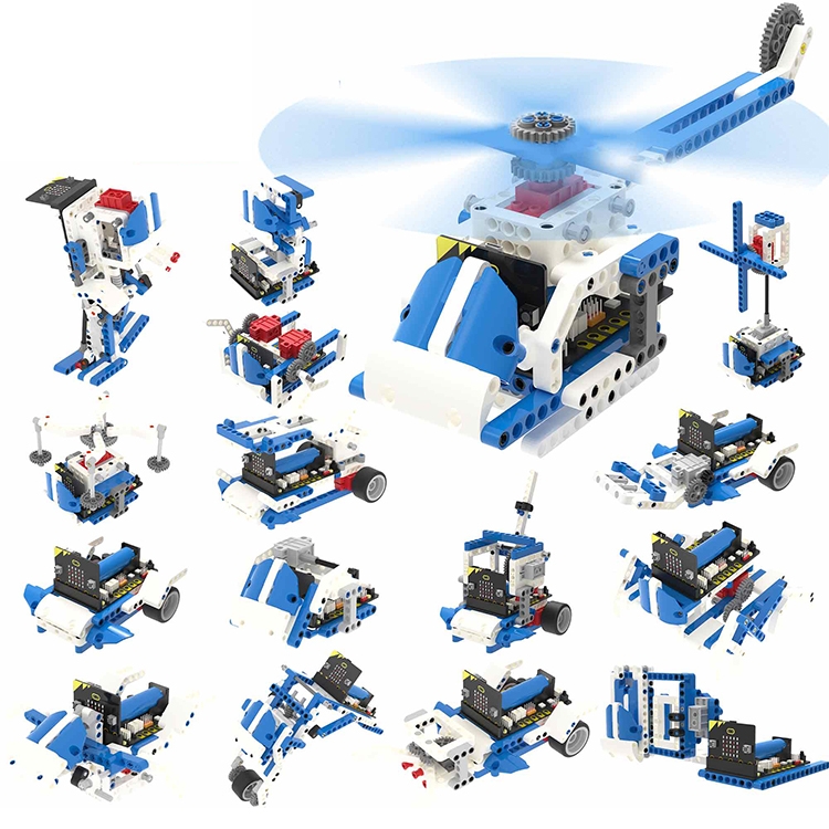 Yahboom 16 in 1 Building:bit Super Kit Programmable Building Block Kit Compatible with BBC Micro:bit V1.5/ V2 Board, without micro:bit - Shopkiz.com