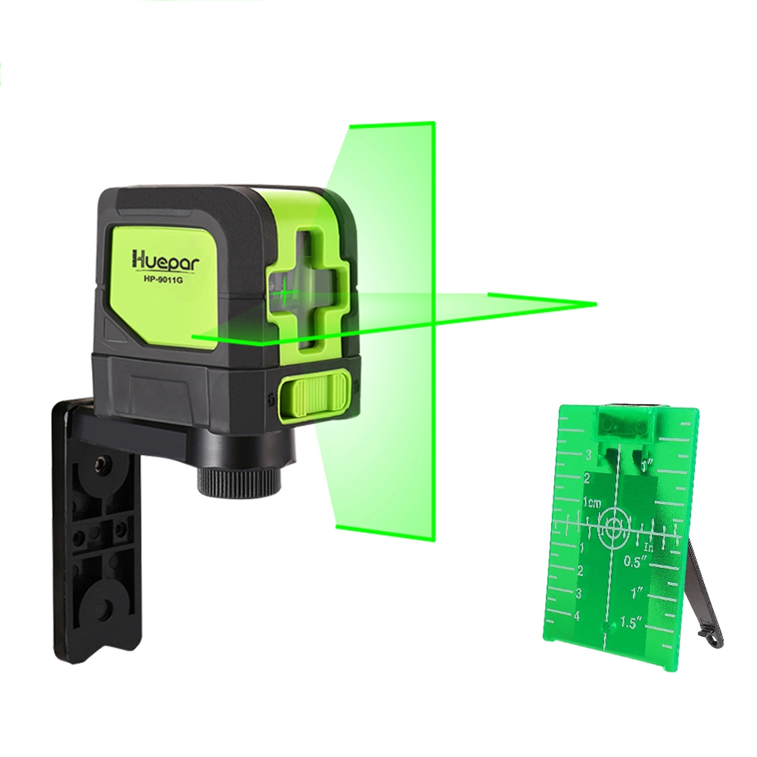 9011G 1V1H 15mW 2 Line Green Beam Laser Level Covering Walls and Floors(Green) - Shopkiz.com
