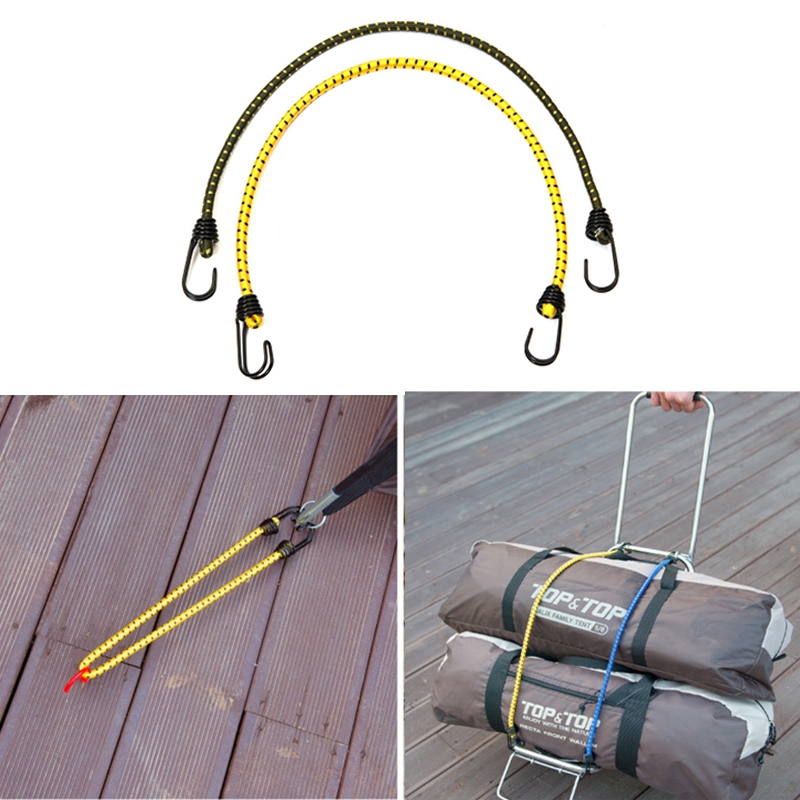 2 PCS Outdoor Tent Crude Elastic Rope Tied High Luggage Rope Clothesline Camping, Length: 60cm, Diameter: 8mm, Random Color Delivery - Shopkiz.com
