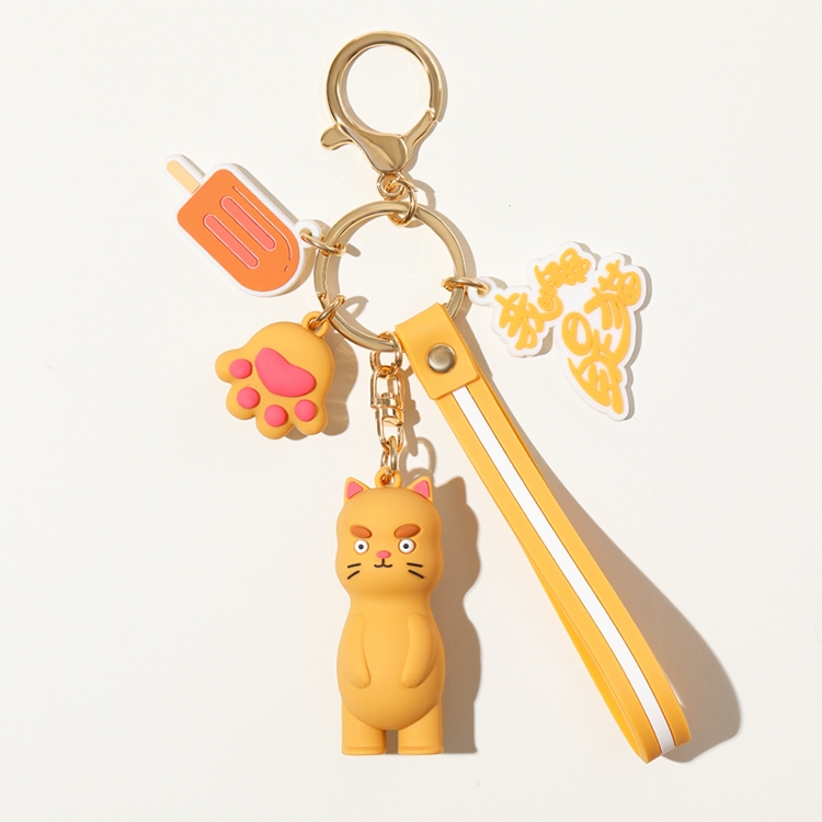 JOYROOM FM-Y01 ADOONGA Cat Style Keychain Decoration (Orange) - Shopkiz.com