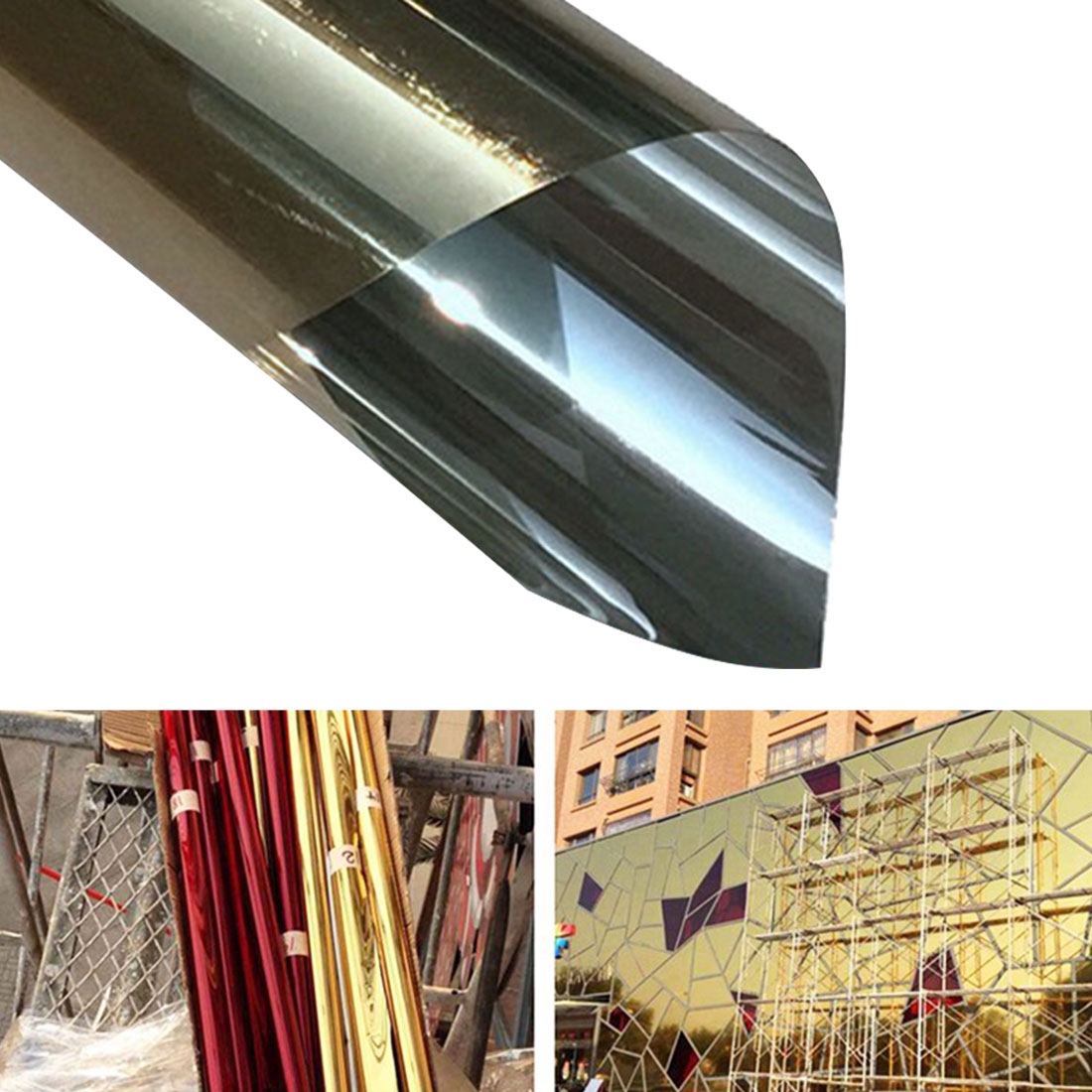 UV Reflective One Way Privacy Decoration Glass Window Film Sticker, Width: 50cm, Length: 1m(Gold) - Shopkiz.com
