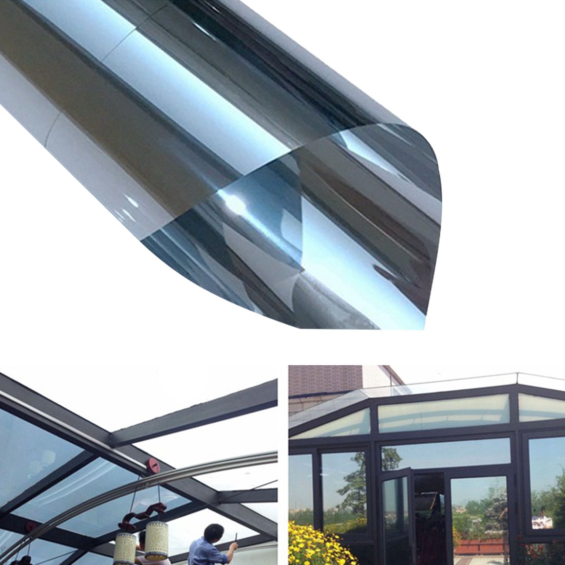 UV Reflective One Way Privacy Decoration Glass Window Film Sticker, Width: 50cm, Length: 1m(Silver) - Shopkiz.com