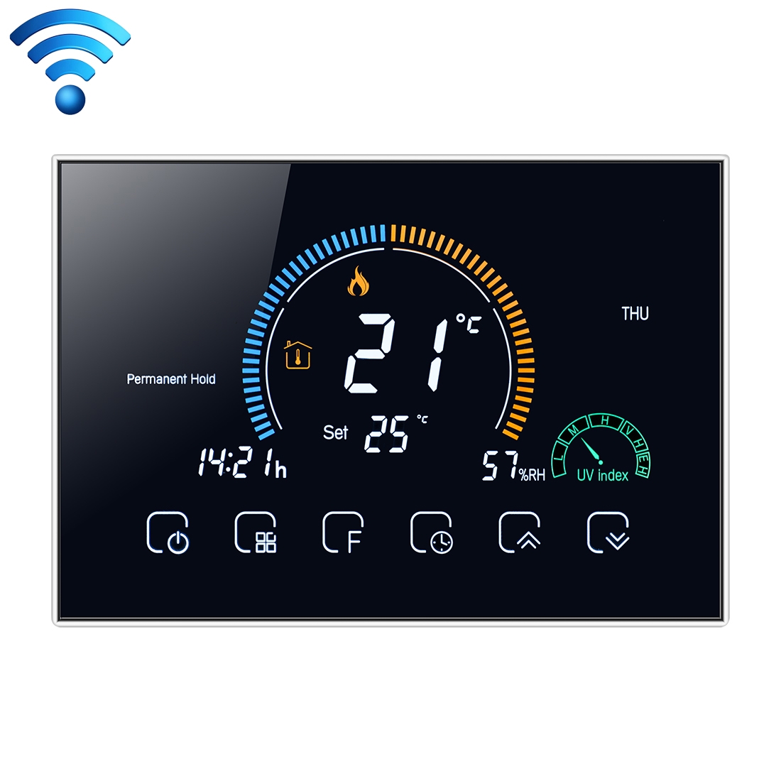 BHT-8000-GCLW Controlling Water/Gas Boiler Heating Energy-saving and Environmentally-friendly Smart Home Negative Display LCD Screen Round Room
