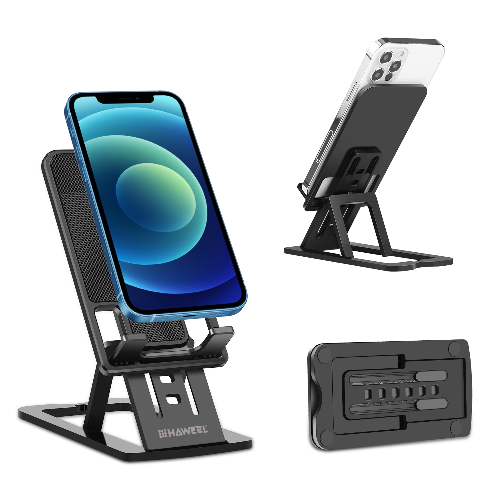 HAWEEL Adjustable Lifting Folding Portable Live Broadcast Desktop Plastic Holder(Black) - Shopkiz.com