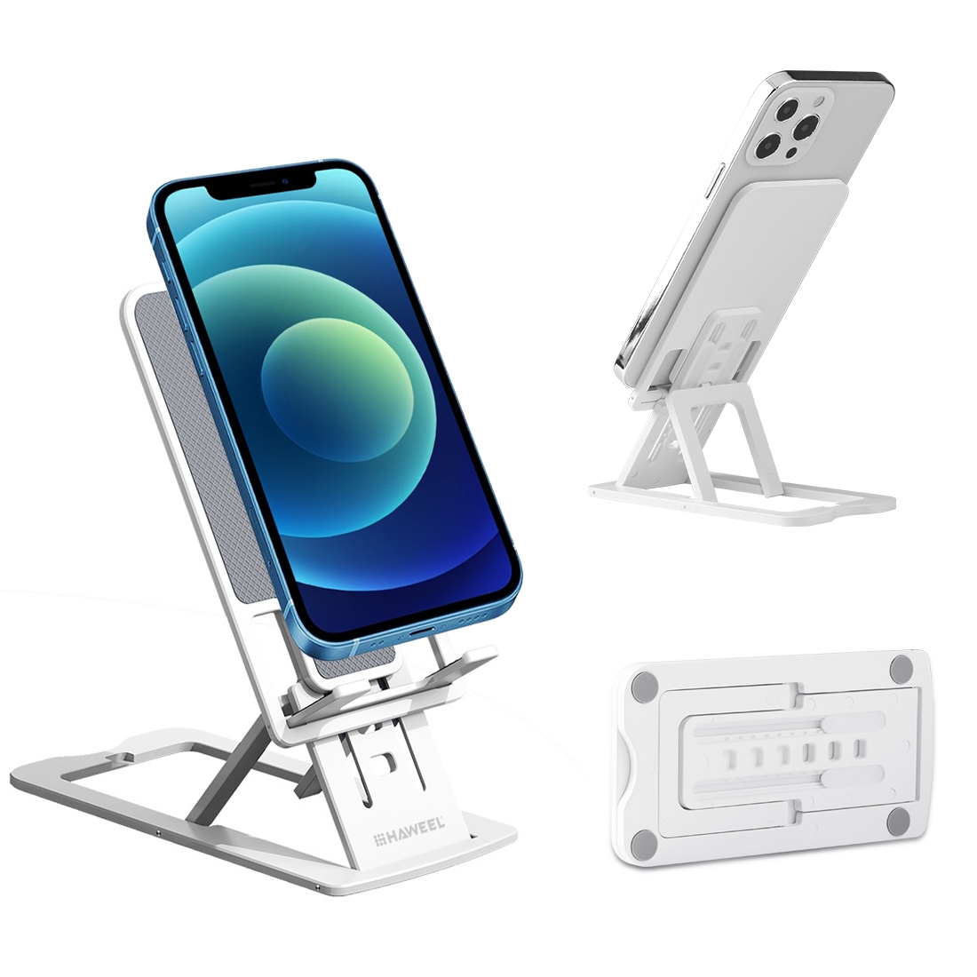 HAWEEL Adjustable Lifting Folding Portable Live Broadcast Desktop Plastic Holder(White) - Shopkiz.com
