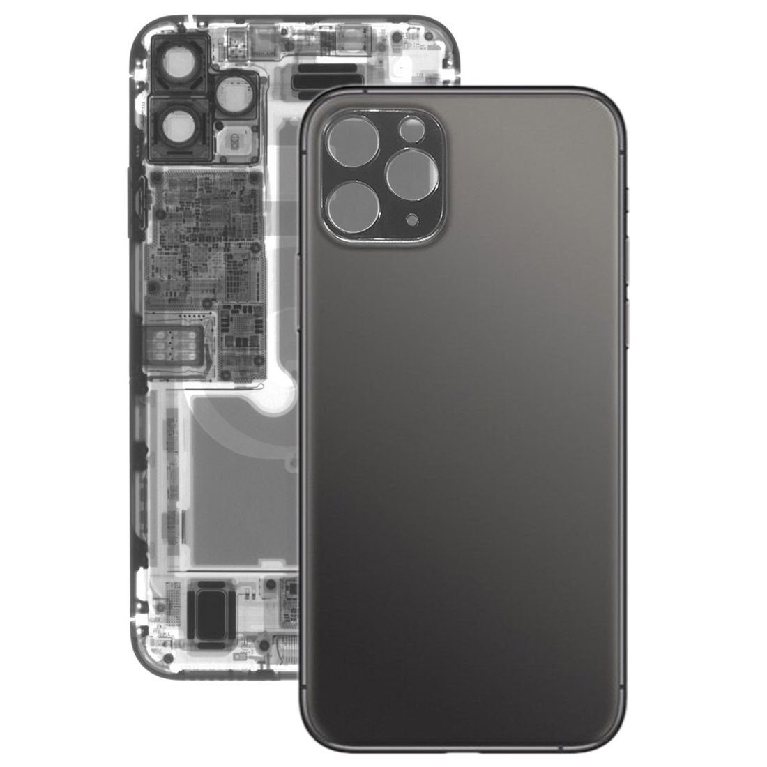 Back Battery Cover Glass Panel for iPhone 11 Pro(Black) - Shopkiz.com