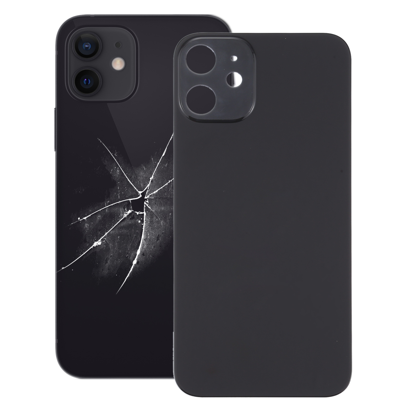 Easy Replacement Big Camera Hole Back Battery Cover for iPhone 12(Black) - Shopkiz.com