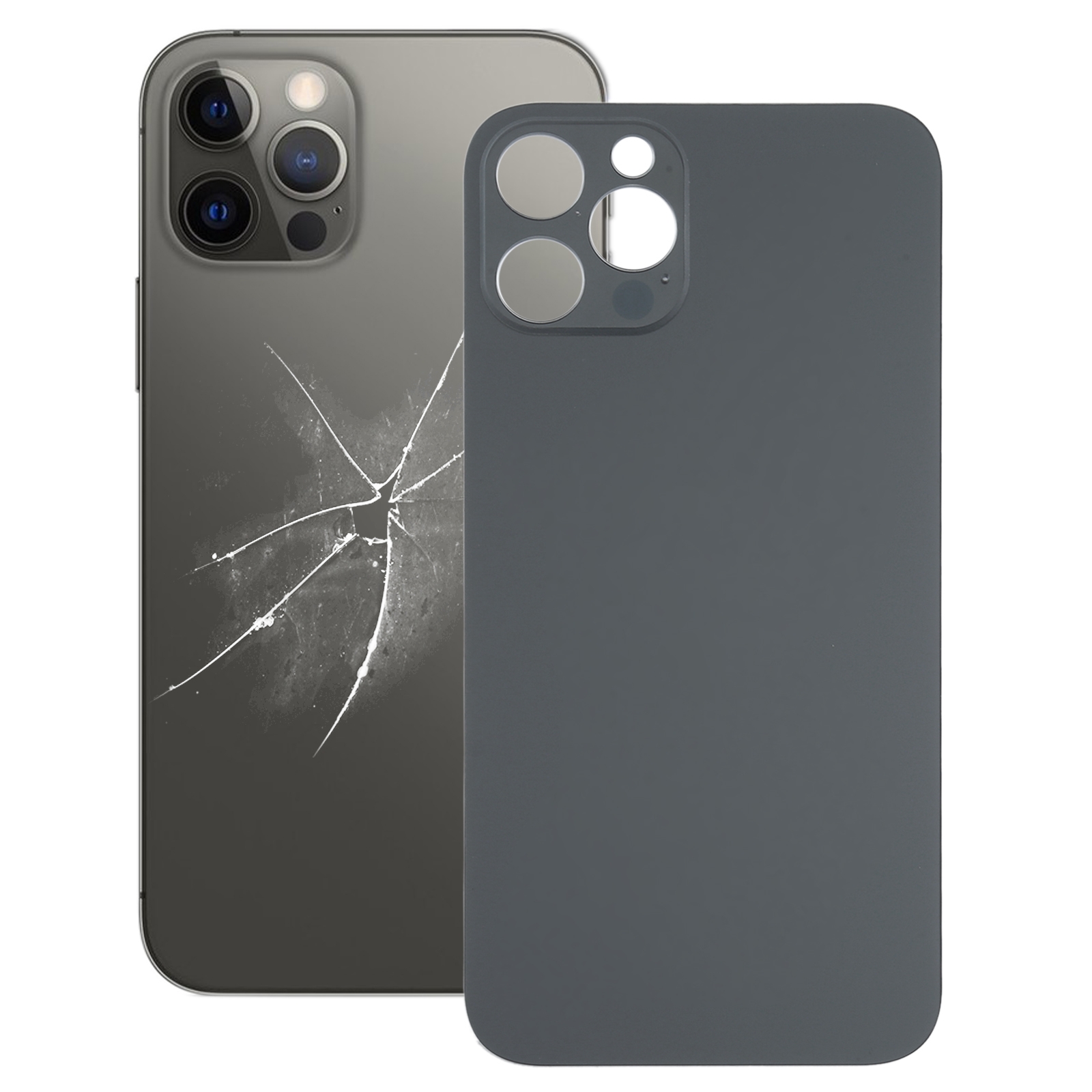 Easy Replacement Big Camera Hole Back Battery Cover for iPhone 12 Pro(Graphite) - Shopkiz.com