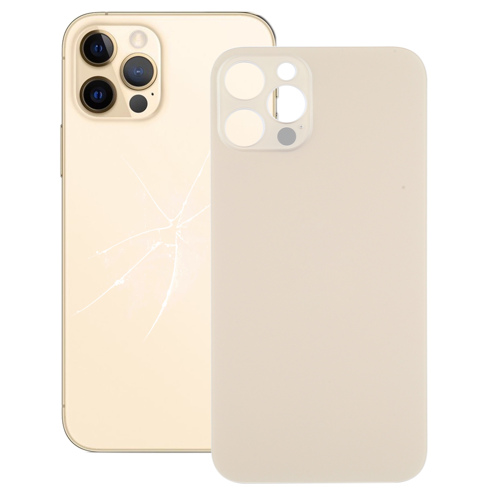Easy Replacement Big Camera Hole Back Battery Cover for iPhone 12 Pro(Gold) - Shopkiz.com