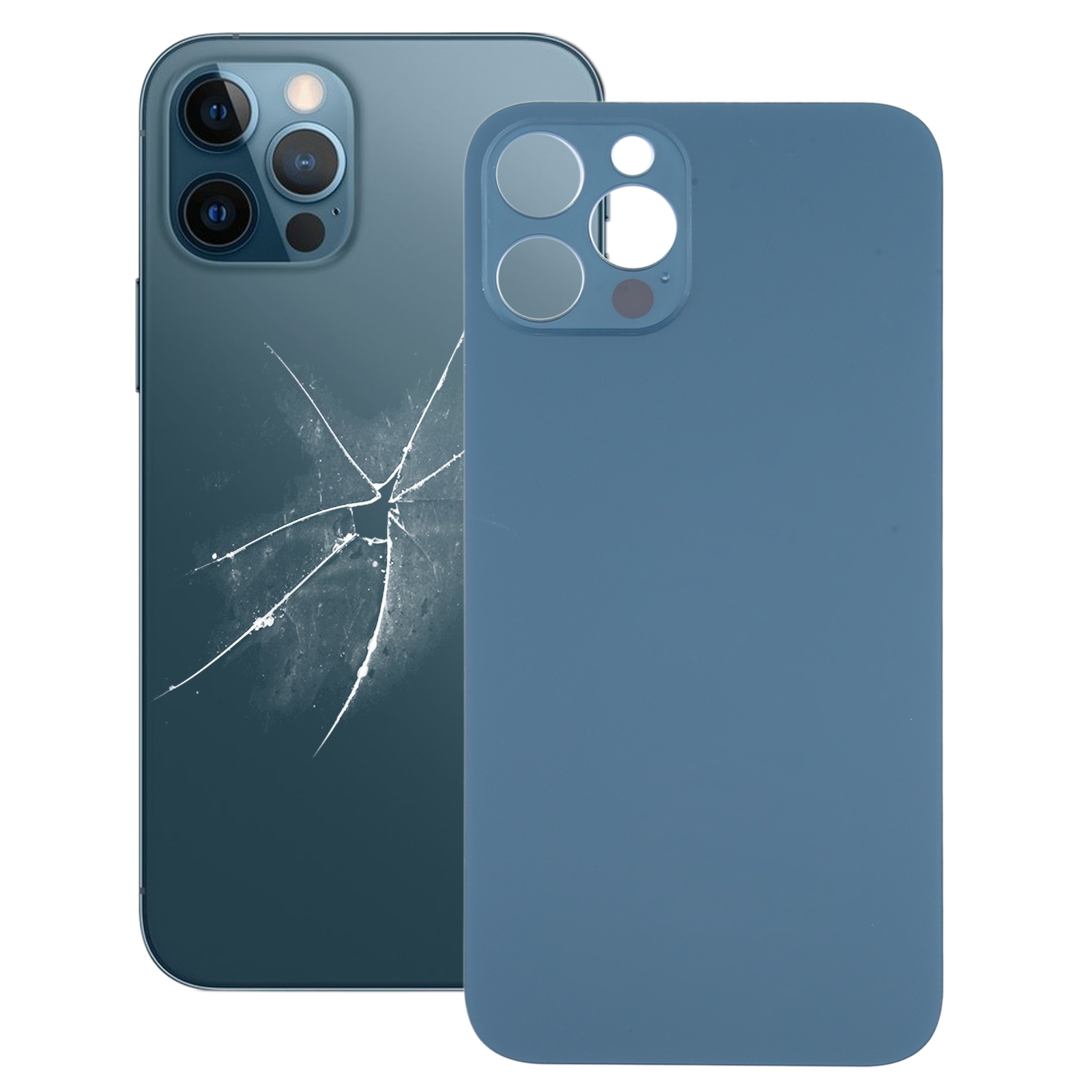 Easy Replacement Big Camera Hole Back Battery Cover for iPhone 12 Pro(Blue) - Shopkiz.com