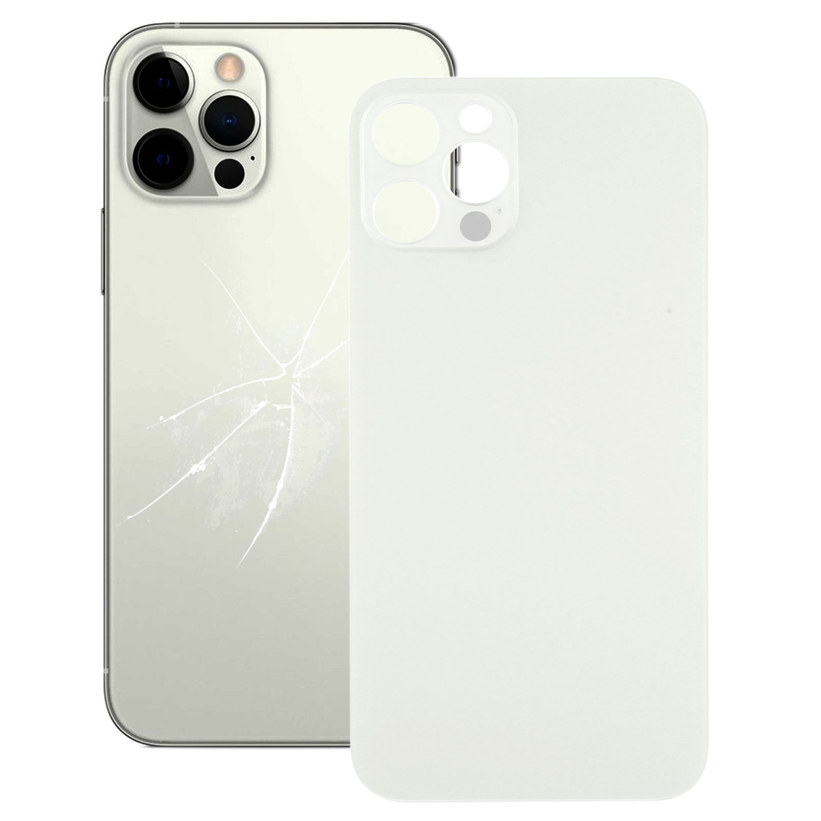 Easy Replacement Big Camera Hole Back Battery Cover for iPhone 12 Pro(White) - Shopkiz.com
