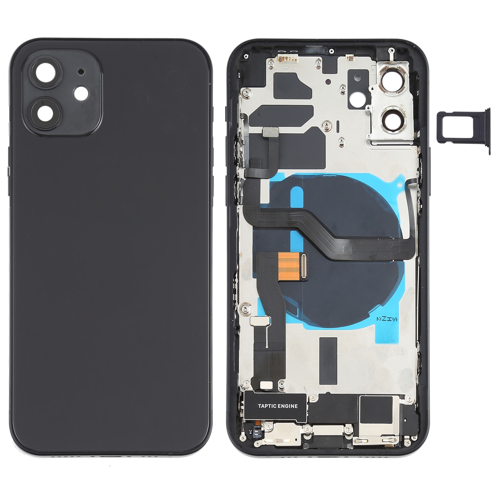 Battery Back Cover Assembly (with Side Keys & Speaker Ringer Buzzer & Motor & Camera Lens & Card Tray & Power Button + Volume Button + Charging Port