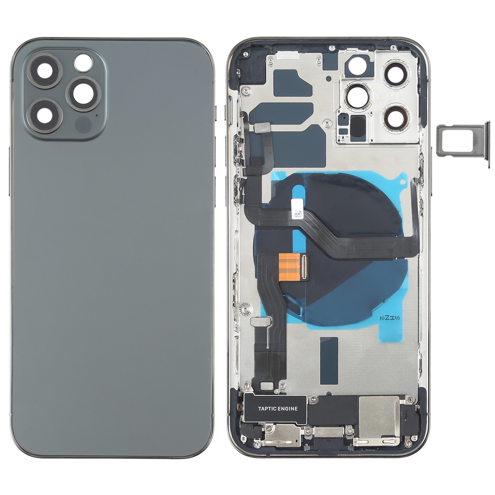 Battery Back Cover Assembly (with Side Keys & Speaker Ringer Buzzer & Motor & Camera Lens & Card Tray & Power Button + Volume Button + Charging Port