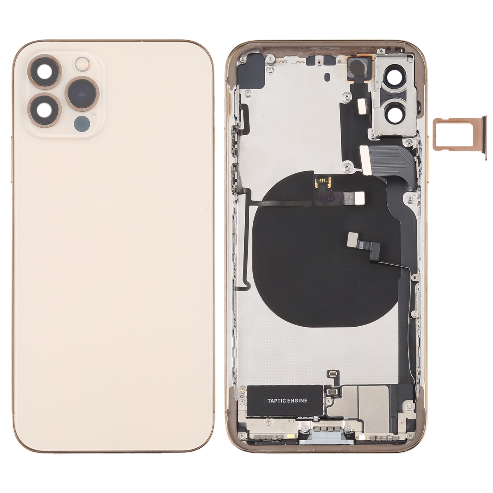 Back Housing Cover with Appearance Imitation of iP12 Pro for iPhone X (with SIM Card Tray & Side Keys & Power + Volume Flex Cable & Wireless Charging