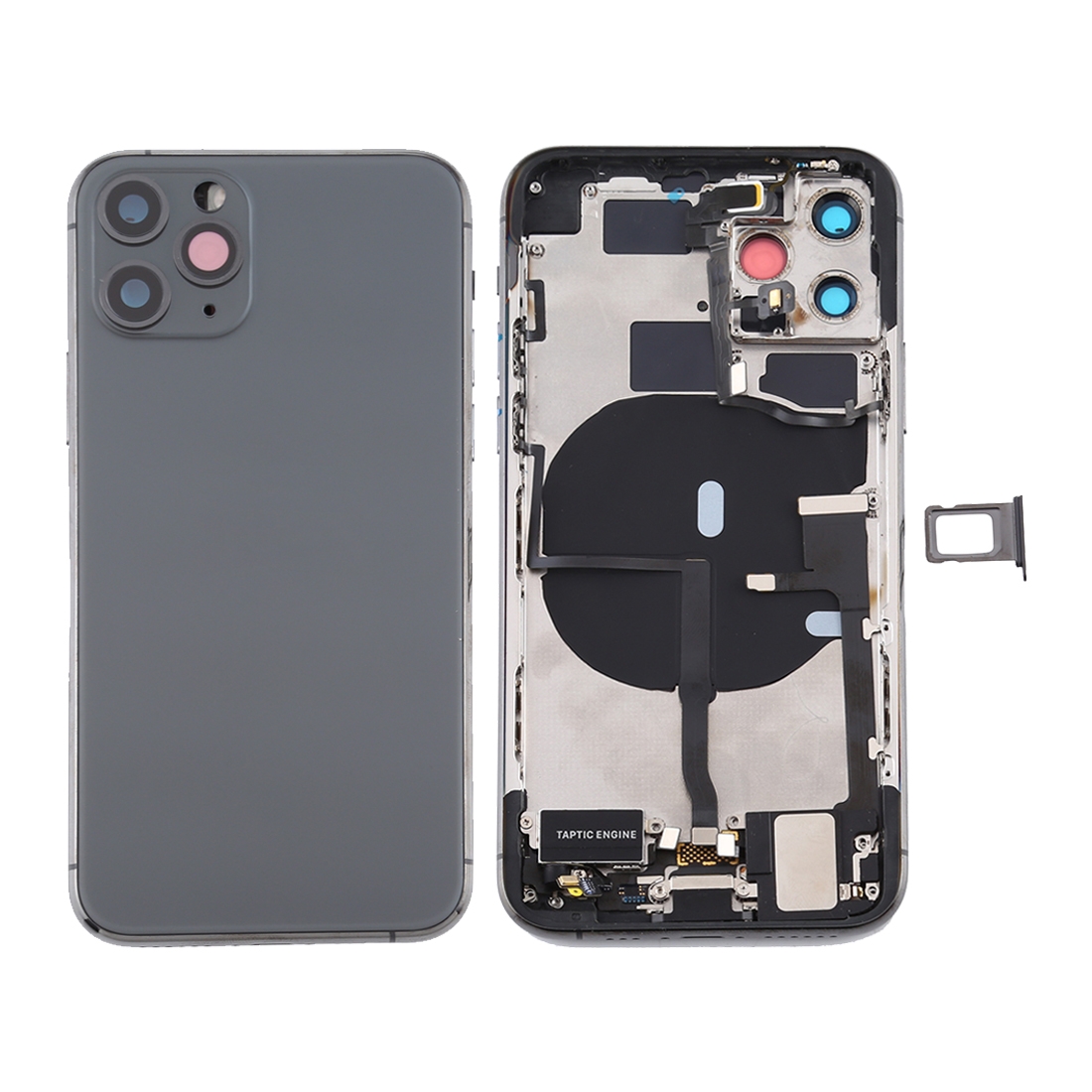 Battery Back Cover Assembly (with Side Keys & Power Button + Volume Button Flex Cable & Wireless Charging Module & Motor & Charging Port & Speaker