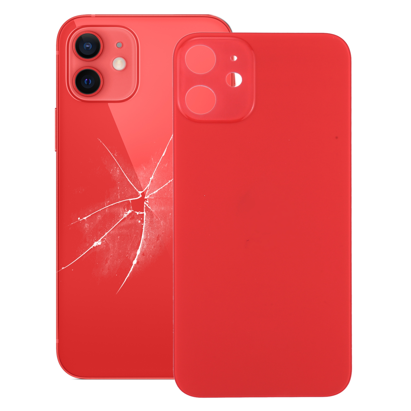 Easy Replacement Big Camera Hole Back Battery Cover for iPhone 12 Mini(Red) - Shopkiz.com
