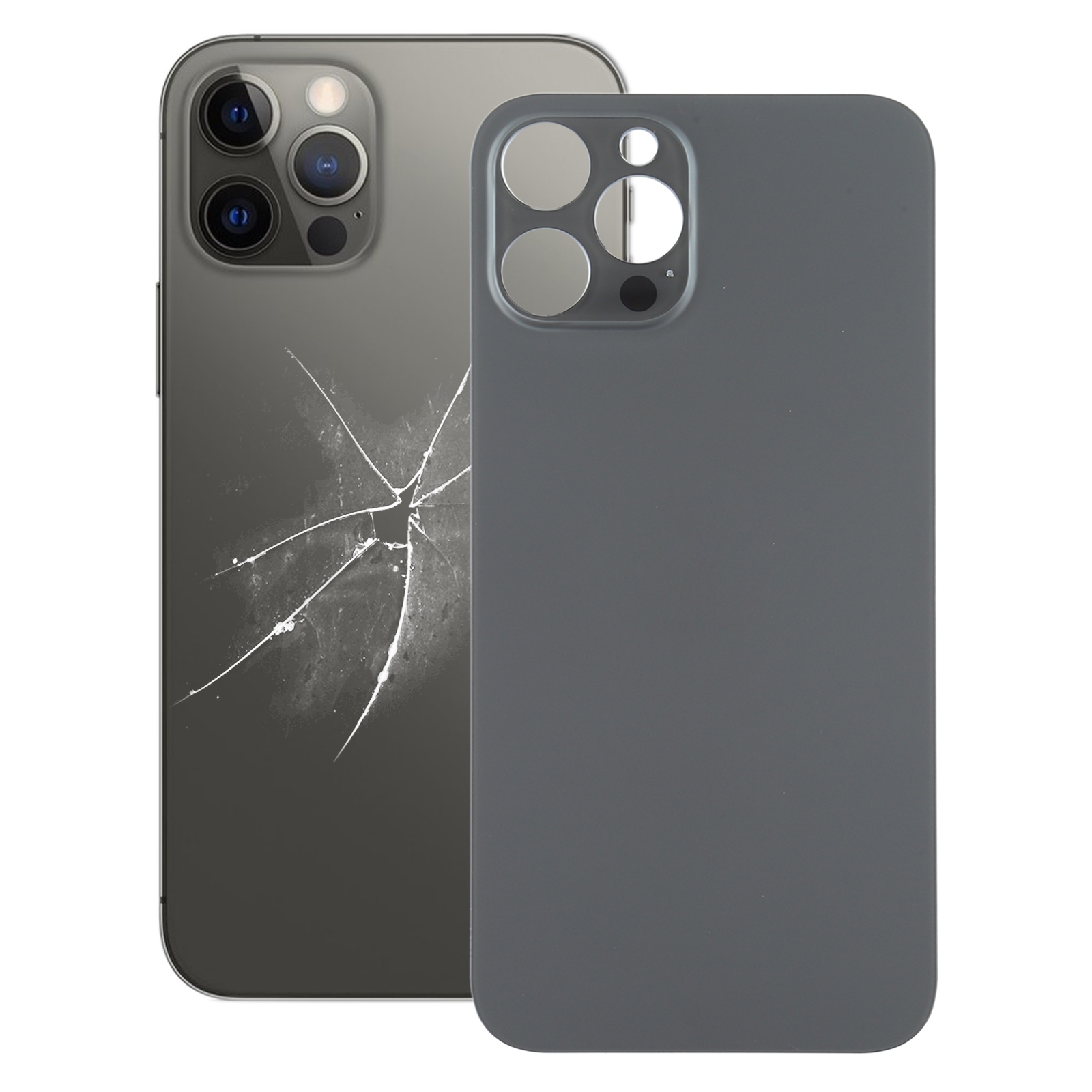 Easy Replacement Big Camera Hole Battery Back Cover for iPhone 12 Pro Max(Graphite) - Shopkiz.com